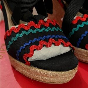 Kate Spade Javelina Canvas Wedge Sandals size 6.5